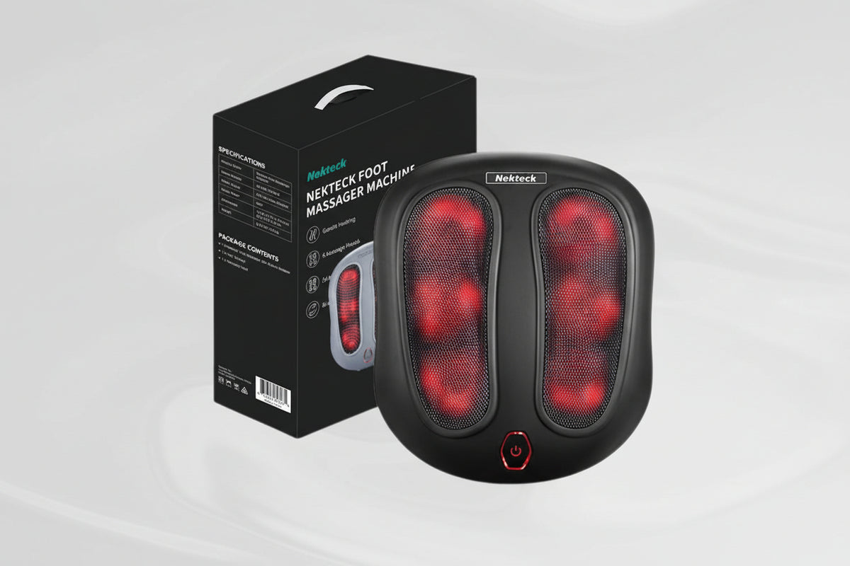 Heated Foot Massager with Deep Tissue Kneading Therapy & Air Compression, Promotes Blood Circulation, Foot Comfort, Adjustable Settings for Sensitive Feet, Tiktokshopholidayhaul Christmasgift White Elephant Gift